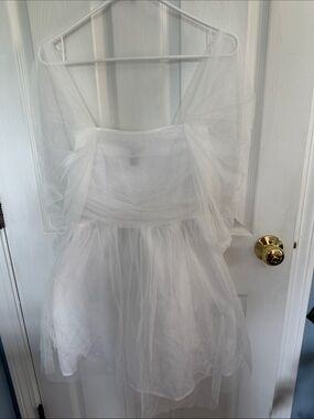 White Tulle Mini Dress